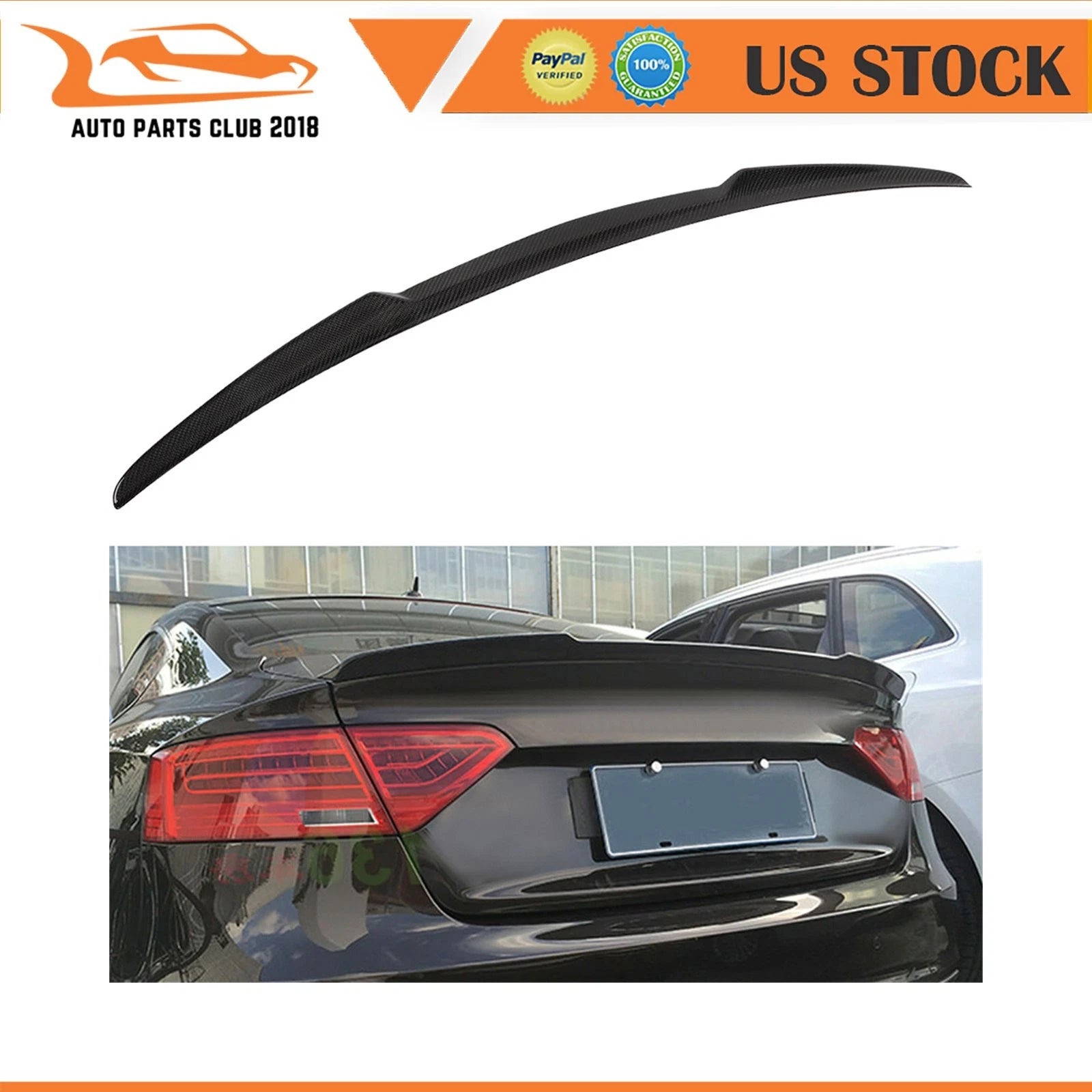 Carbon Fiber Trunk Spoiler for Audi A5 (2010–2016) Highkick Style