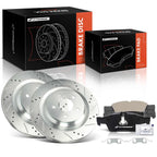 Set of 6 Rear Drilled Rotors & Ceramic Brake Pads for Mercedes S350 SL550 (2006–2010)