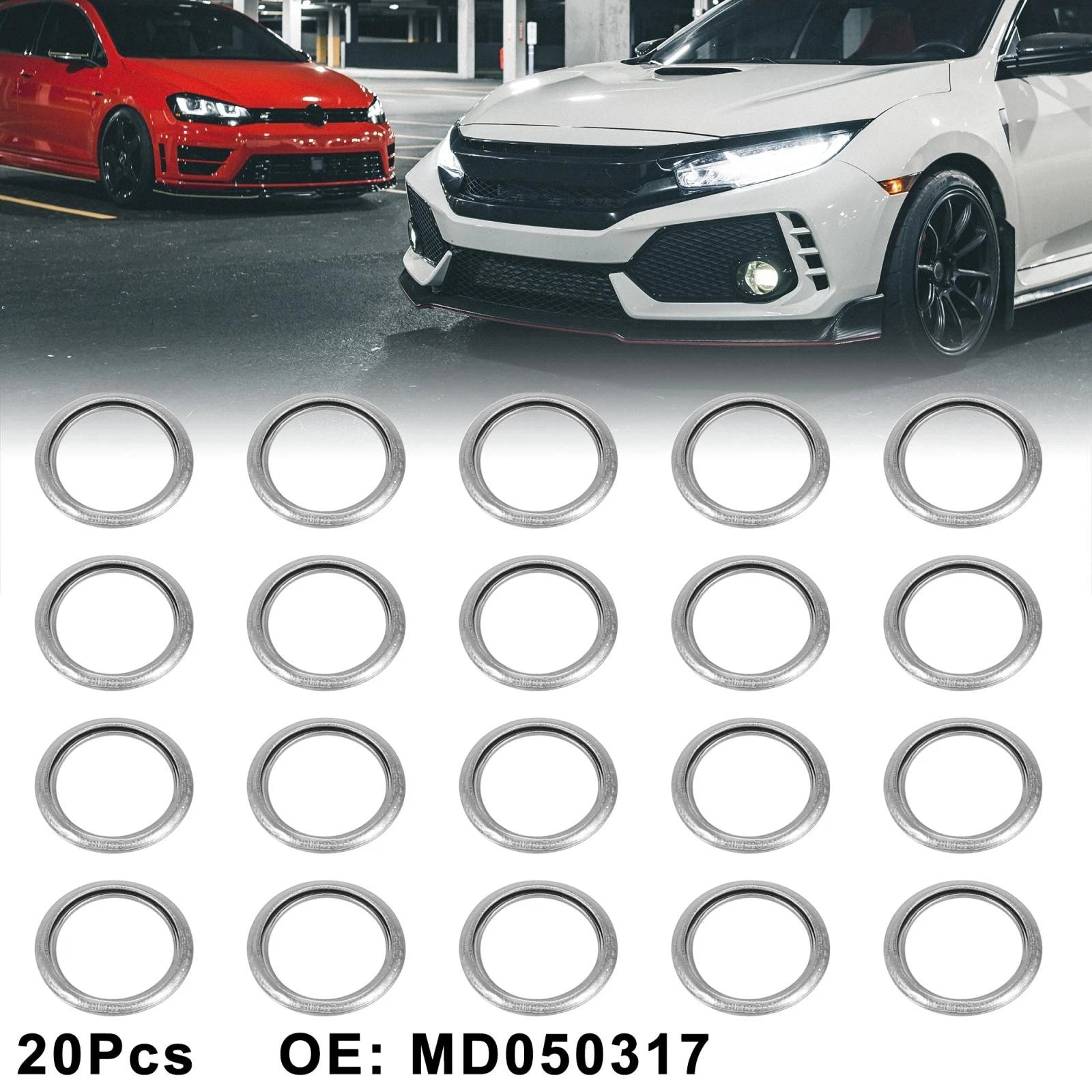 20pcs M14 Oil Drain Plug Gasket for Mitsubishi Lancer Outlander Eclipse (1992–2023) MD050317