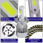 H4 LED Headlight Bulbs Kit 6000K for