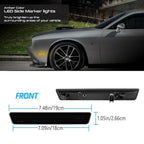 2X Smoked Lens Amber LED Front Sidemarker Lights for Dodge Challenger (2015–2023)