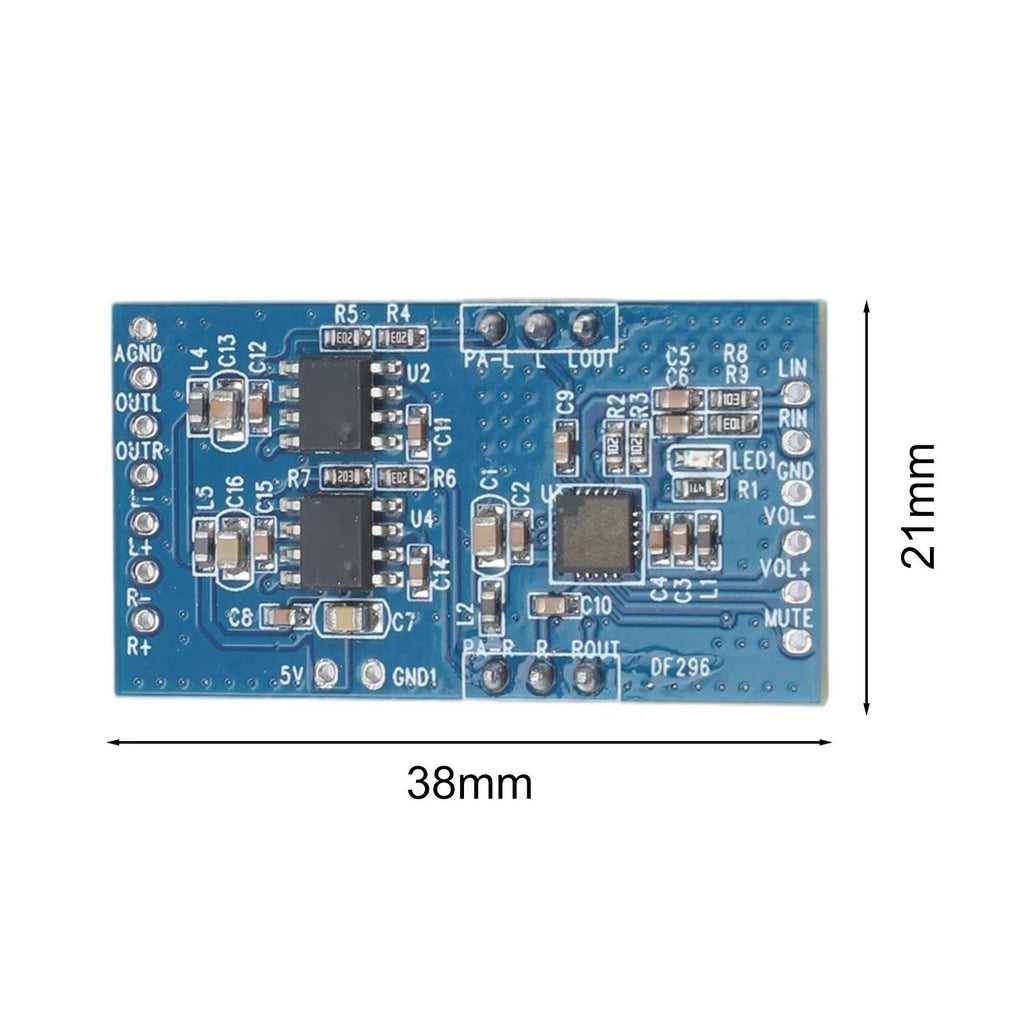 Mute Button 3W Stereo Amp Board for Audio Equipment (0 to -79dB)