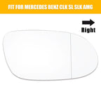 Mirror Glass for Mercedes CLK SL SLK AMG Right Passenger Side (With Adhesive)