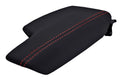 Leather Console Lid Armrest Cover for Subaru Impreza (2017–2020) Black Red Stitch