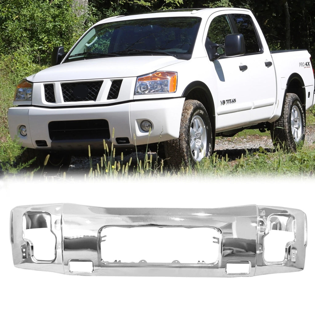 Chrome Steel Front Bumper Face Bar for Nissan Titan (2004–2015)