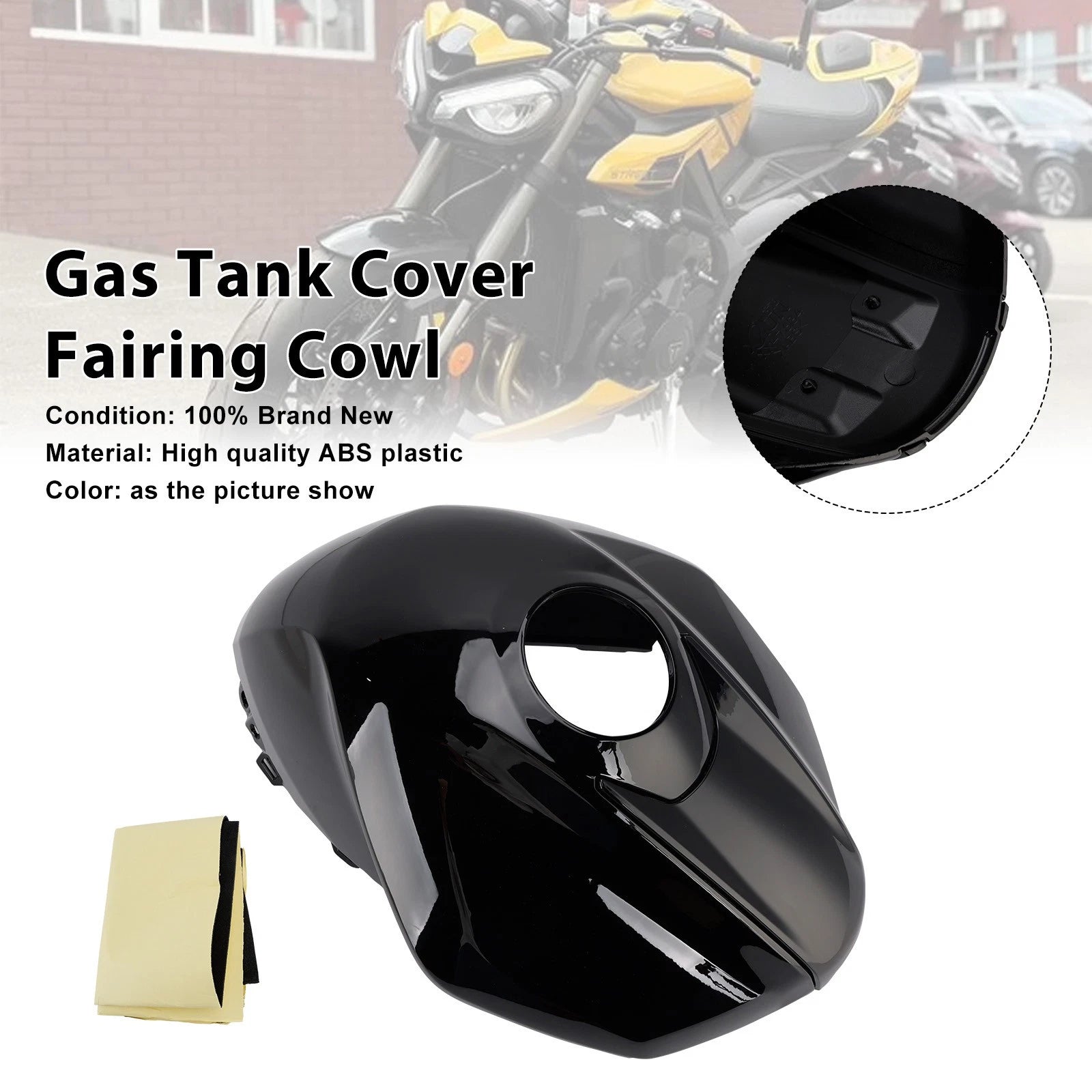 Gas Tank Cover Trim for Triumph Street Triple 765 R/RS (2023–2025) Black