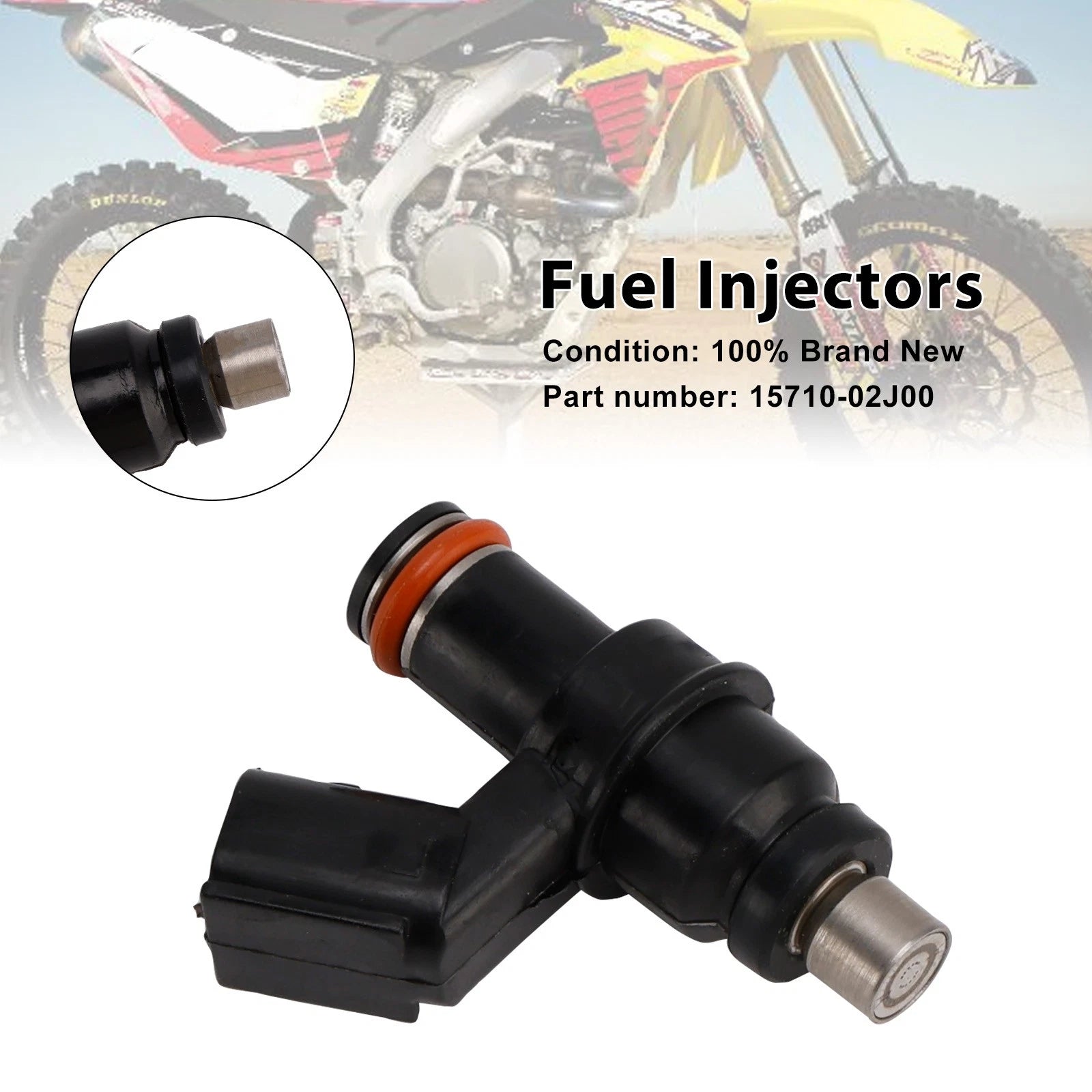 Set of 4 Fuel Injectors for Suzuki RM-Z450 (2008–2019) 15710-02J00
