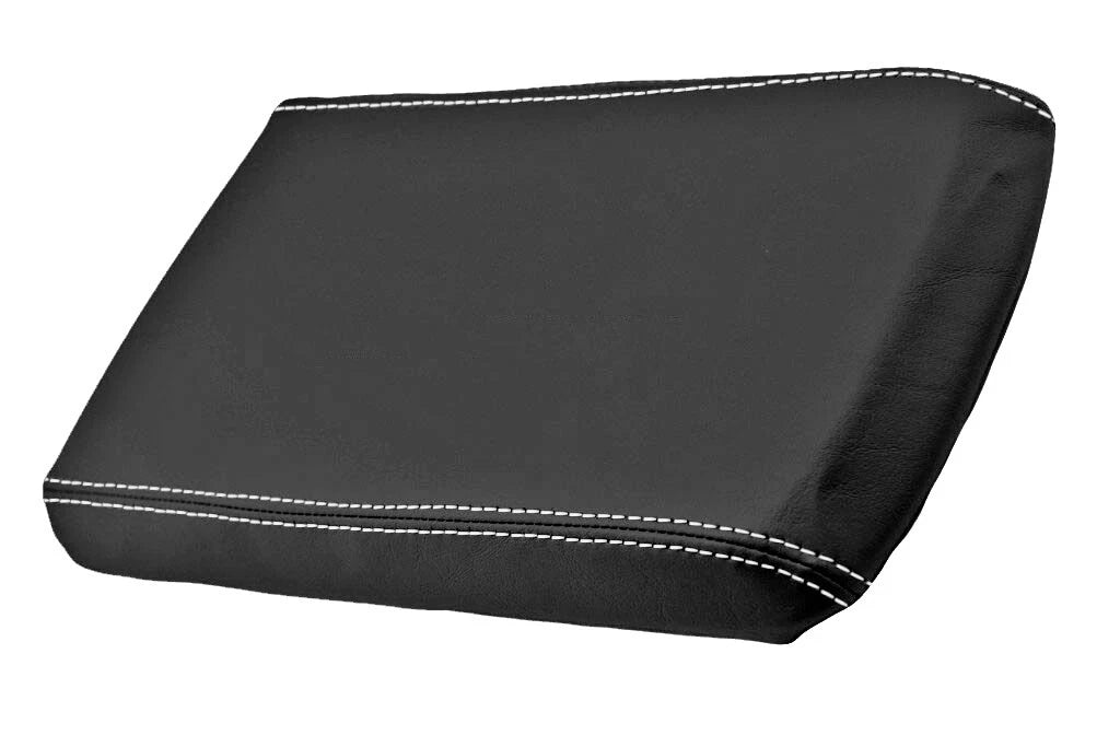 Leather Console Lid Armrest Cover for Ford Explorer (2002–2005) White Stitch