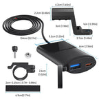 QC3.0 PD Waterproof USB Fast Charger Adapter for Motorcycle (12V-24V)