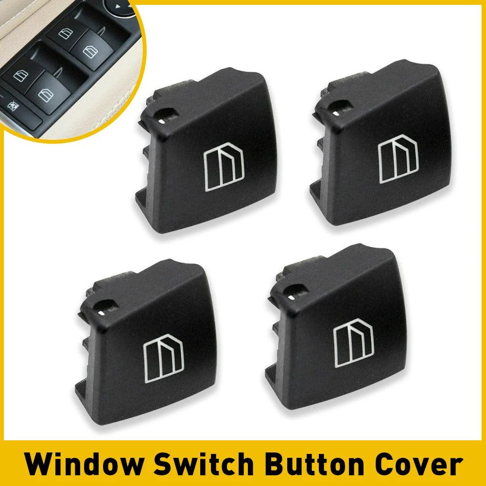 Set of 4 Window Switch Button Cover Caps for Mercedes-Benz C-Class (2007–2015)