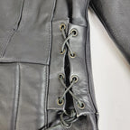 Leather Motorcycle Jacket for Men - Black, Size 50