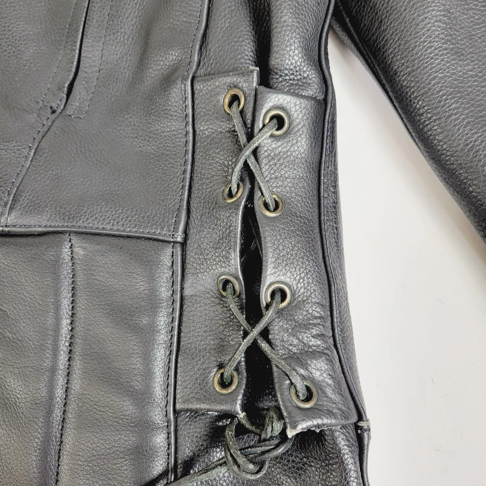 Leather Motorcycle Jacket for Men - Black, Size 50