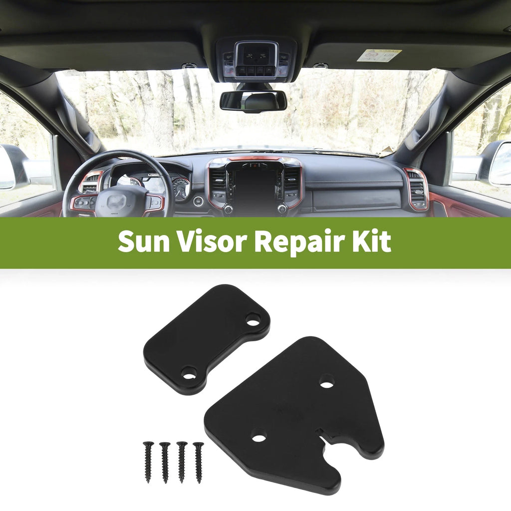 Set of 1 Sun Visor Repair Kit for Dodge Ram 1500 (2019–2023) Aluminum Alloy Black