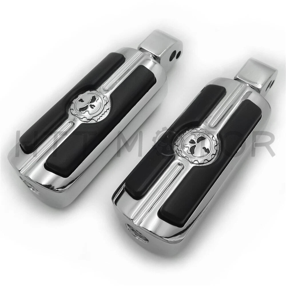 Chrome Gear Skull Footpeg for Harley Davidson Softail Fat Boy FLFB Fat Bob (2018–2023)