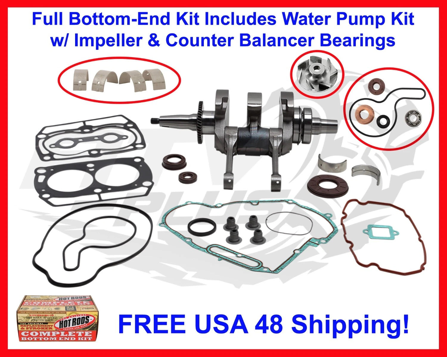 Crankshaft Full Bottom End Rebuild Kit for Polaris Sportsman 700 (2002–2009)