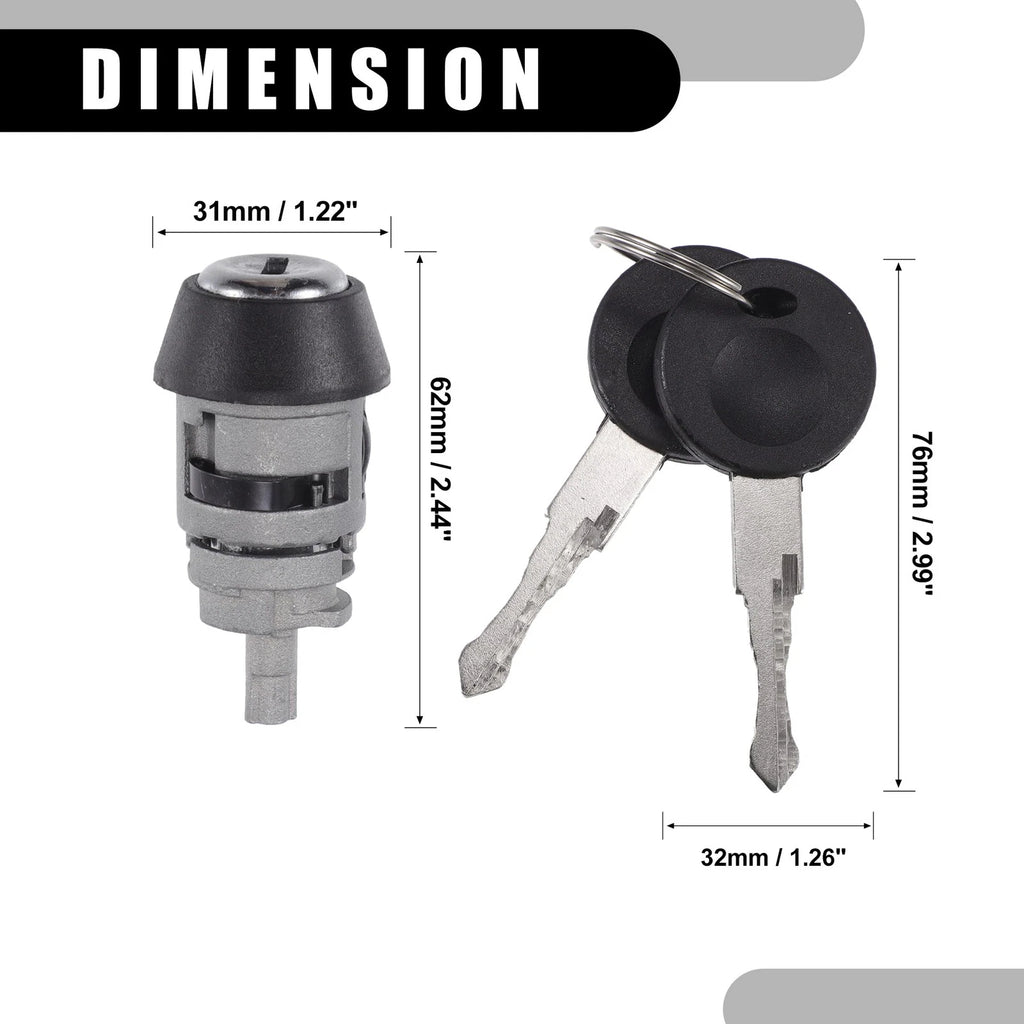 Ignition Starter Switch Lock Cylinder w/ Keys No. 211905855C for Volkswagen (1 Set)