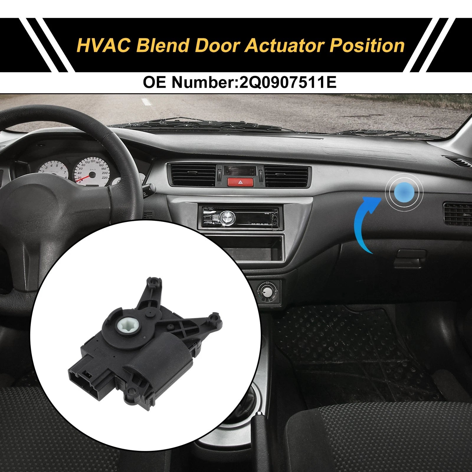 HVAC Heater Blend Door Actuator for Volkswagen Tiguan (2012–2016) No. 2Q0907511E