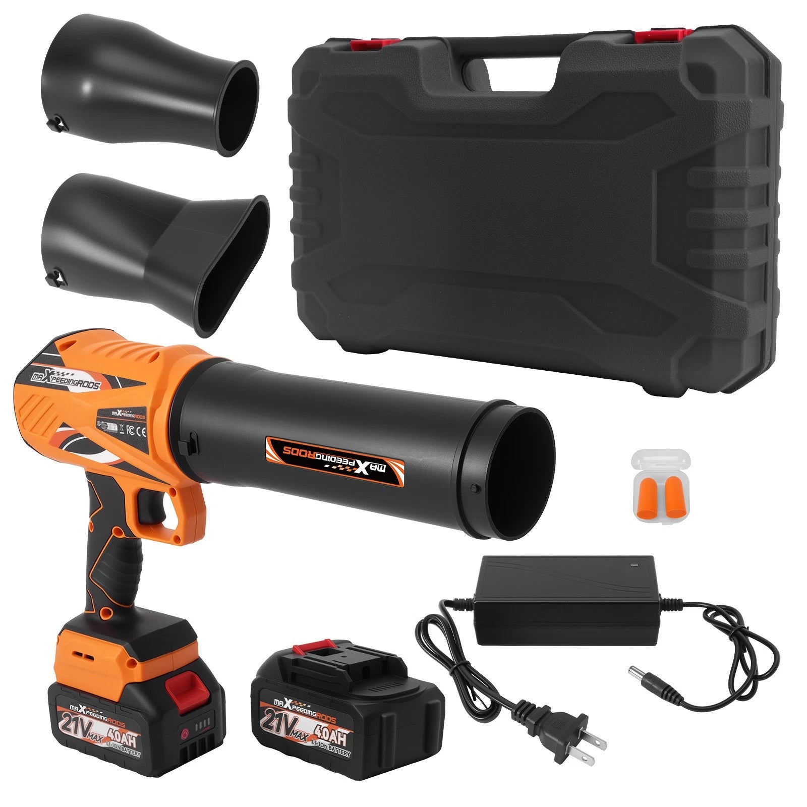 Cordless Leaf Blower for Garden (550 CFM, 32000 RPM, 2 Batteries)