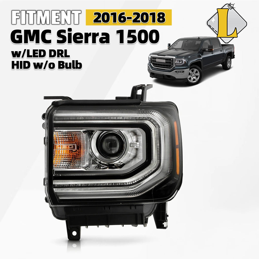 HID/Xenon LED DRL Projector Headlight for GMC Sierra 1500 (2016–2018)