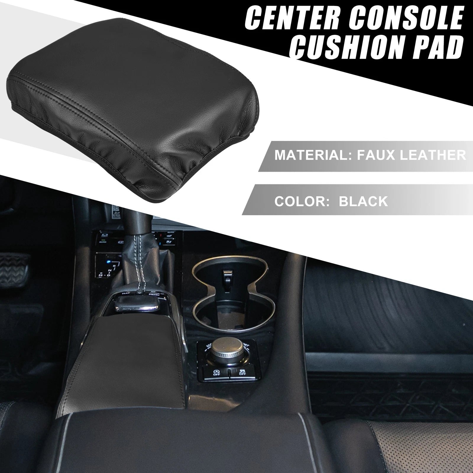 Center Console Pad Armrest Cover for Lexus RX350 (2015–2022) Black