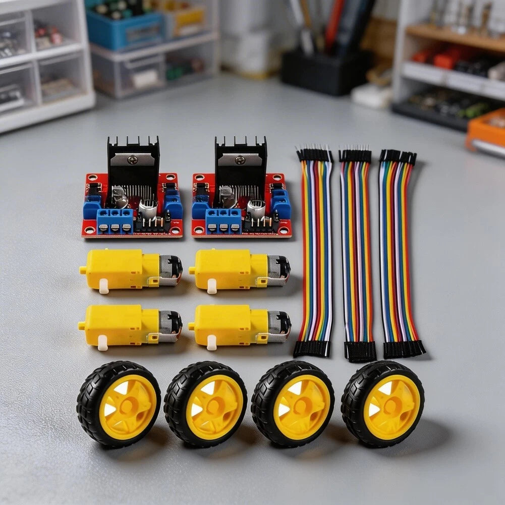 Dual-Shaft Geared DC Motor Kit for Smart Remote-Controlled Cars (3-6V)