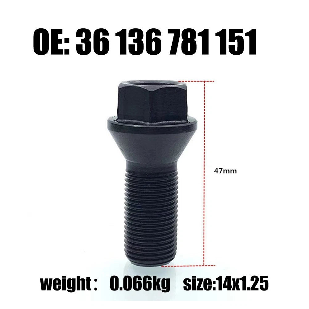 Black Wheel Lug Bolts Nuts for BMW F30 F35 F10 F25 X3 (2012–2019)