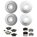 Set of 4 Hella Low-Met Disc Brake Pads for Golf TT (312mm Front, 230mm Rear)
