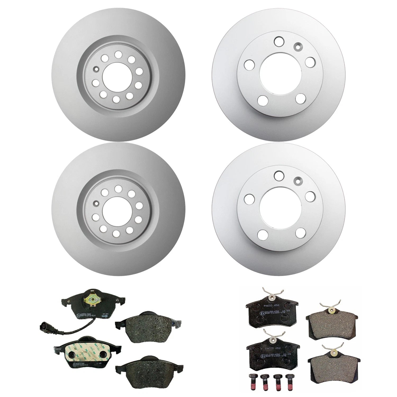 Set of 4 Hella Low-Met Disc Brake Pads for Golf TT (312mm Front, 230mm Rear)