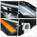 Right Side LED DRL Headlight for Nissan Rogue (2021–2024) Black Housing
