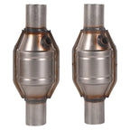 2X 2.25" Inlet/Outlet Catalytic Converter with O2 Port Stainless Steel