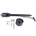 28" Black Stainless Tilt Steering Column for Universal Fit (No Key, Manual Floor Shift)