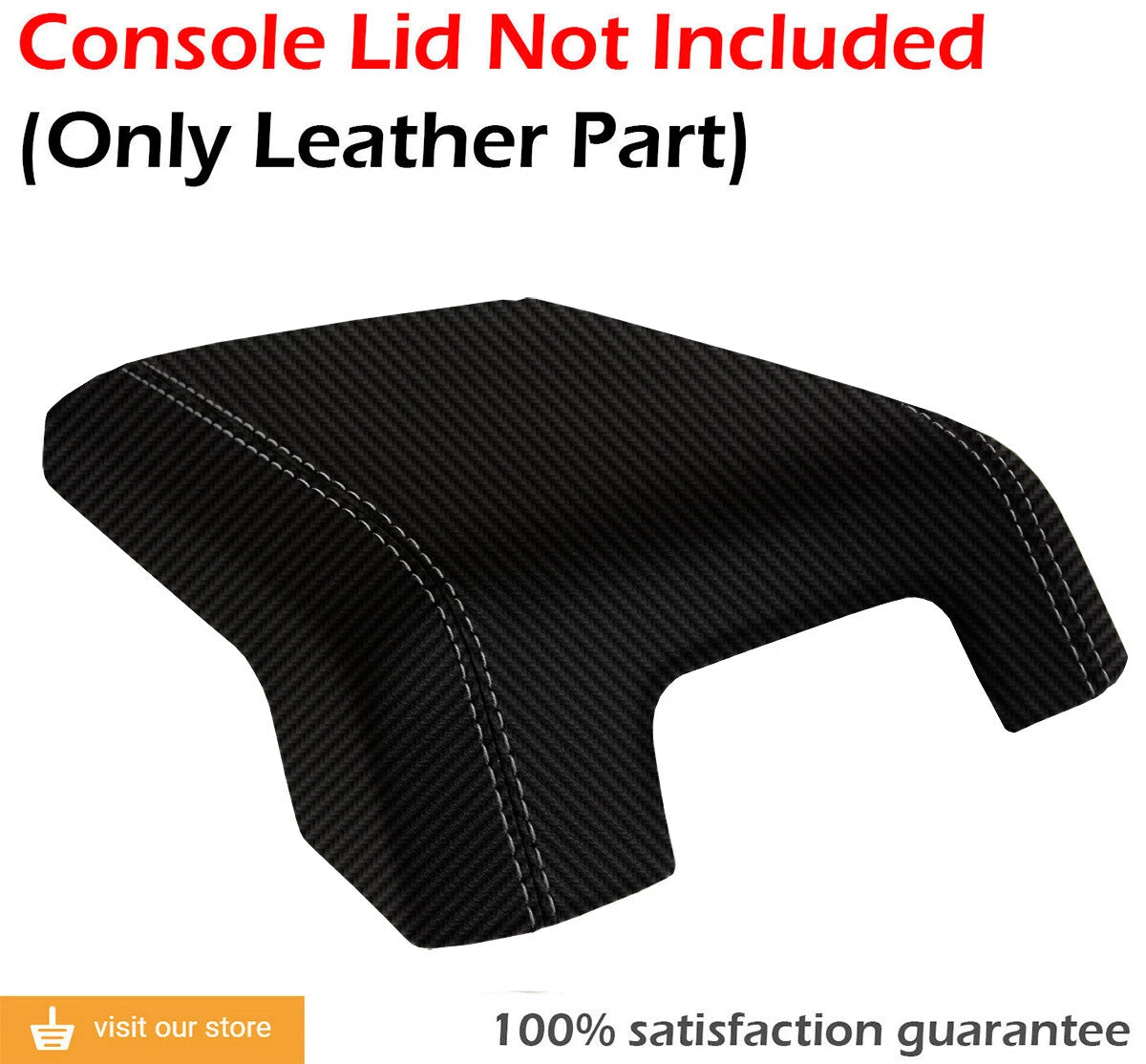 Console Lid Armrest Cover for Ford Super Duty (2011–2016) Carbon Fiber