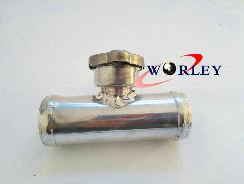 32mm Aluminum In-Line Radiator Hose Connector Filler Neck/Cap for Car
