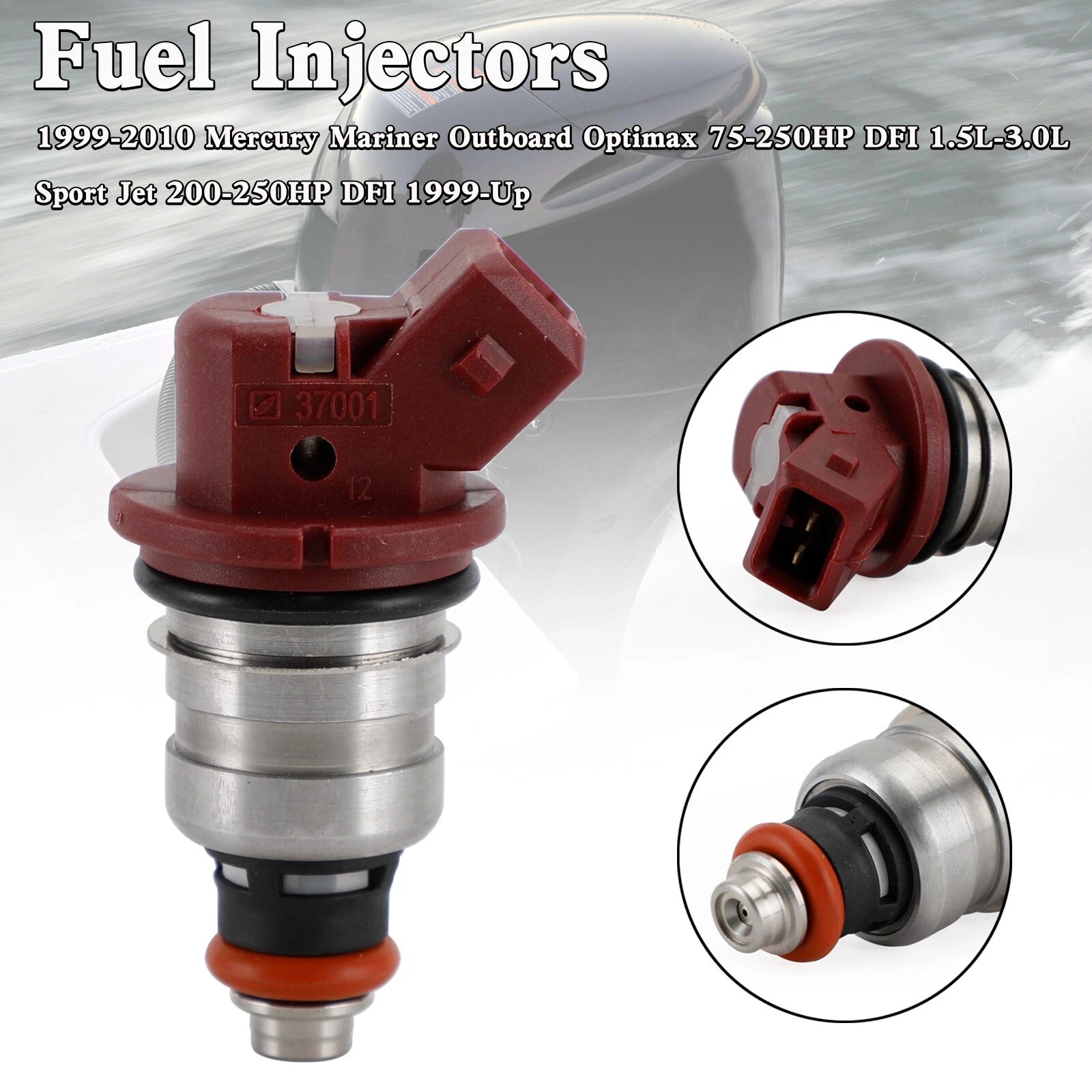 Fuel Injectors 37001 for Mercury Outboard Mariner (75-225 HP)