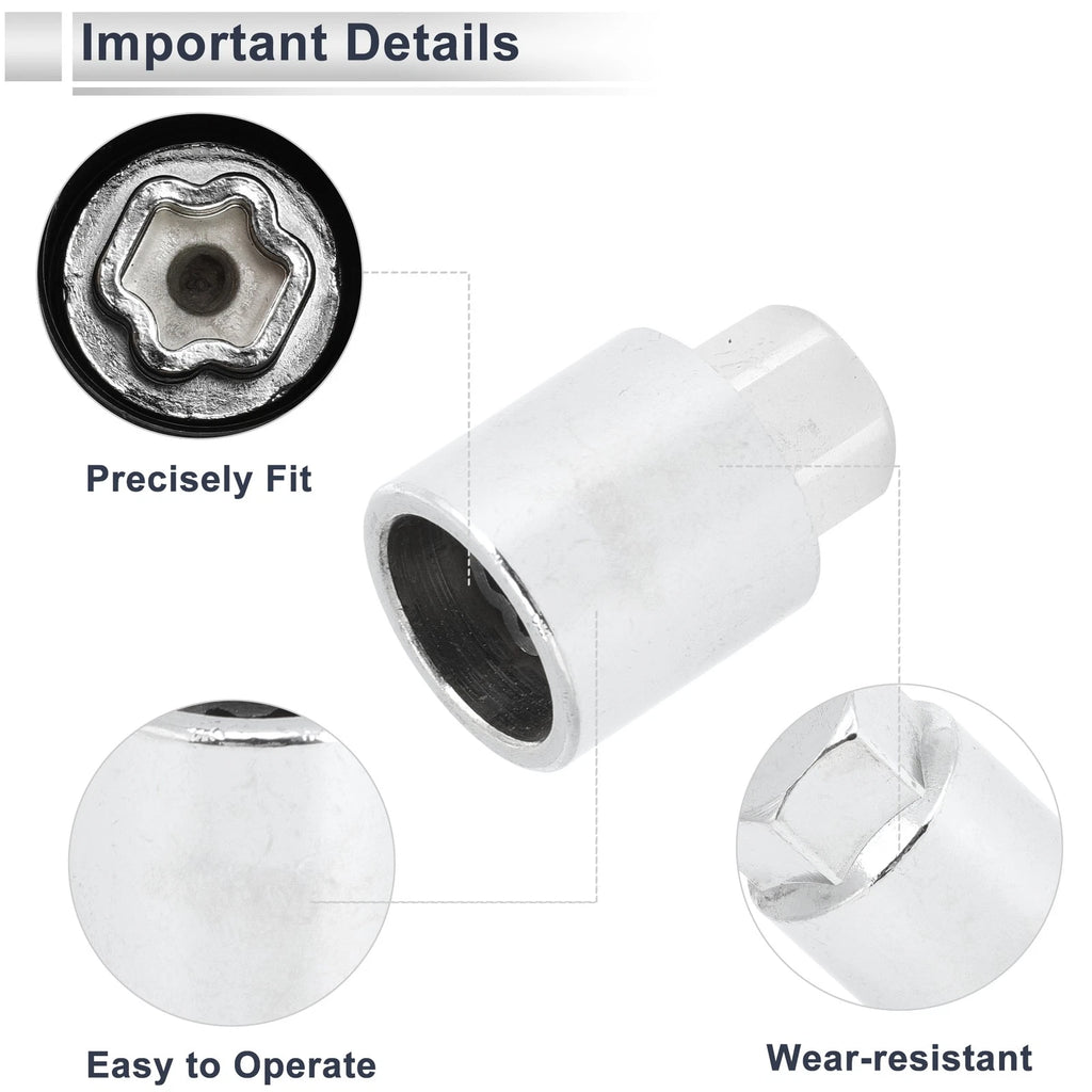 Type C Wheel Lock Lugnut Antitheft Key Socket for Toyota 