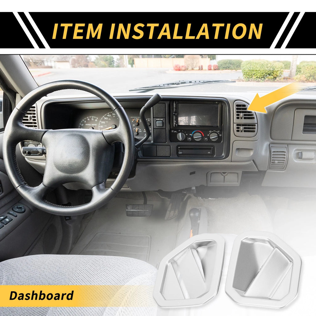 Set of 2 Dashboard Side Air Vent AC Outlet Cover Trim for Toyota Tundra (2022–2024)