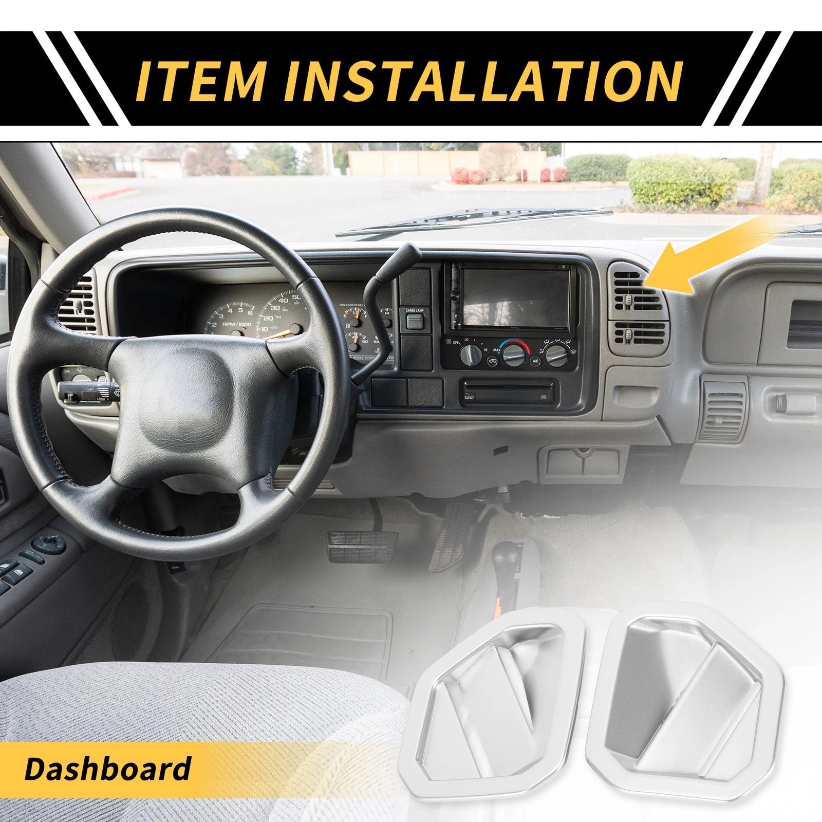 Set of 2 Dashboard Side Air Vent AC Outlet Cover Trim for Toyota Tundra (2022–2024)