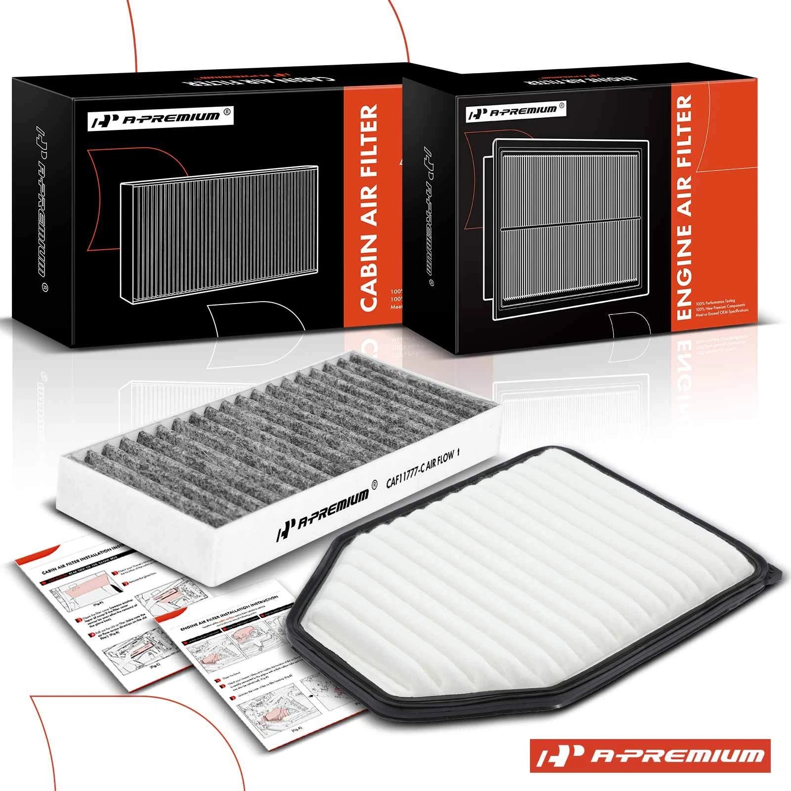 Engine & Activated Carbon Cabin Air Filter for Jeep Wrangler (2011–2017)