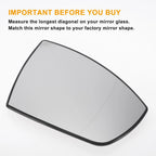 Right Side White Heated Mirror Glass for Ford Galaxy (2006–2015)