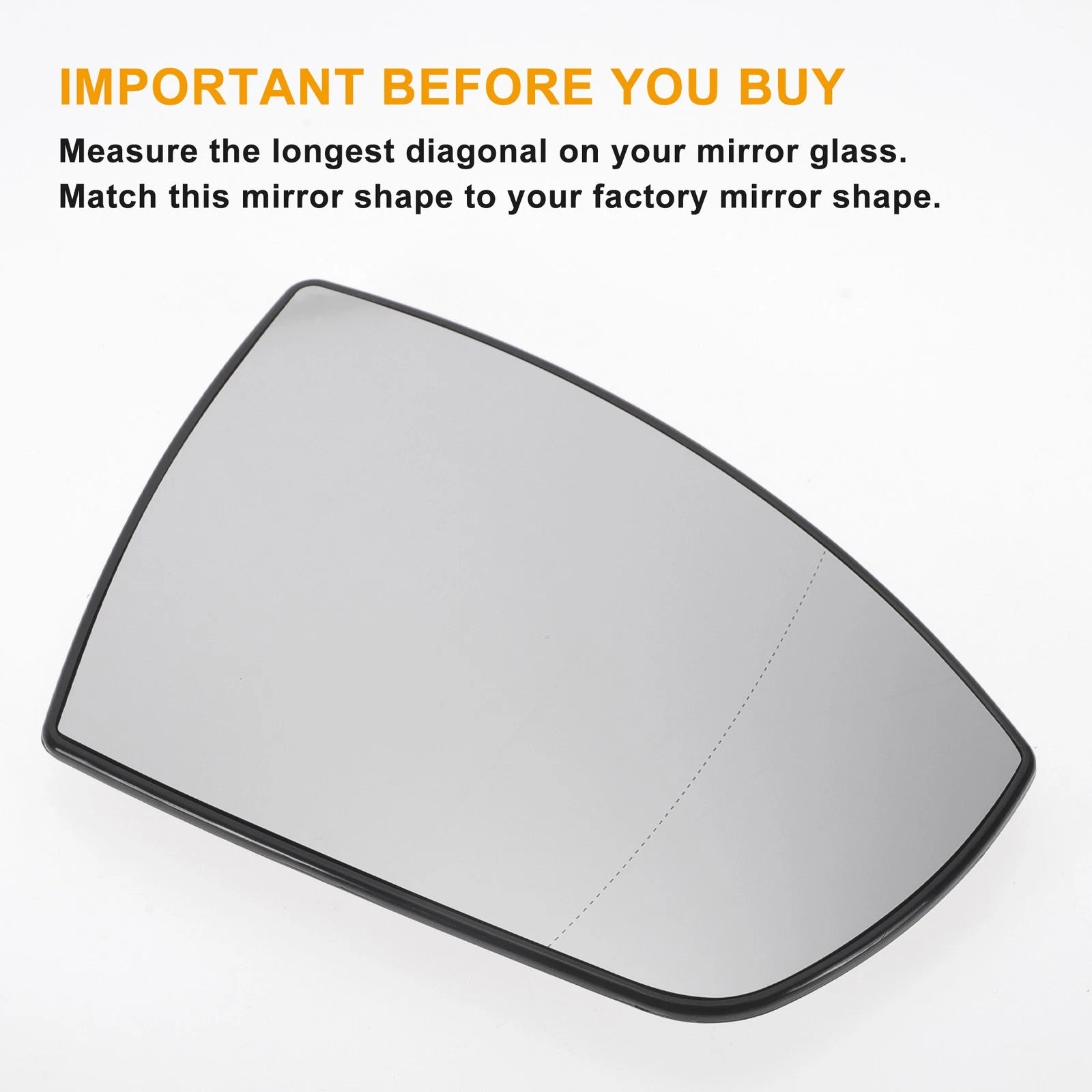 Right Side White Heated Mirror Glass for Ford Galaxy (2006–2015)