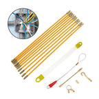 10Pcs Fiberglass Cable Puller Kit with Hook and Accessories