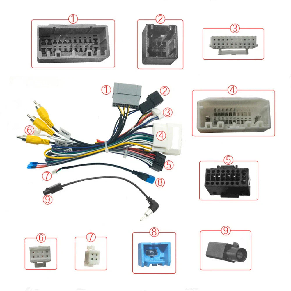 16Pin Stereo Wire Harness Adapter for Dodge Journey, Fiat Freemont, Chrysler 300C (2008-2019)