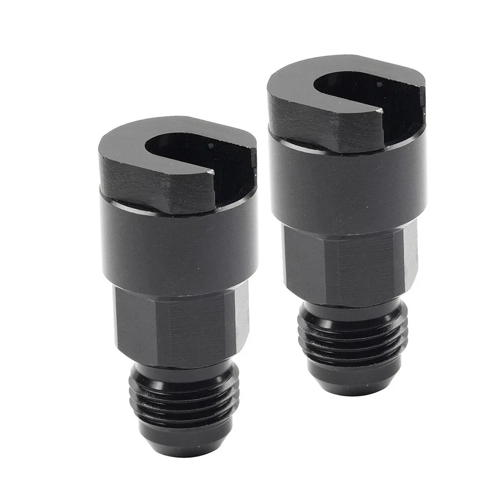 Black 6AN Male to 3/8" Quick Disconnect EFI Fuel Rail Adapter for Car