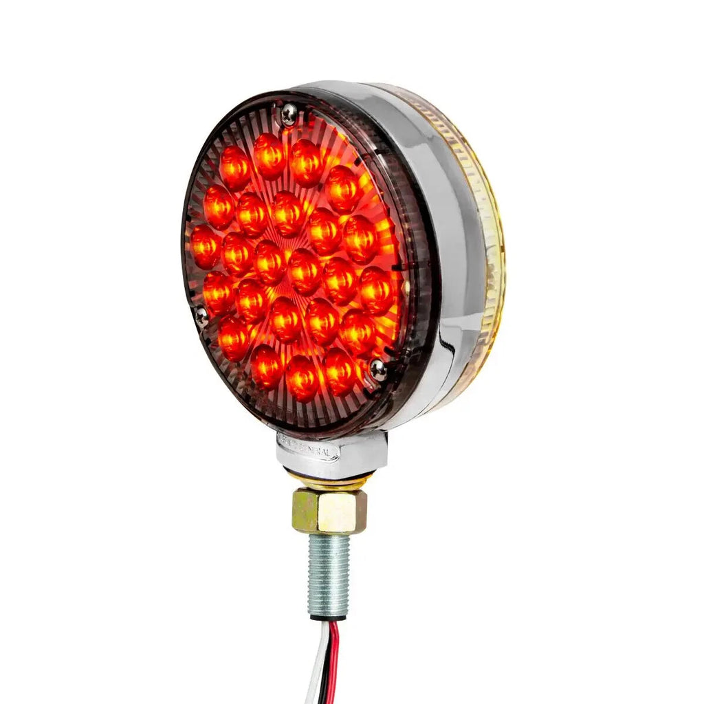 LED Pedestal Light Smoked Lens Double Face Amber Red for Jeep Wrangler (1997–2017)
