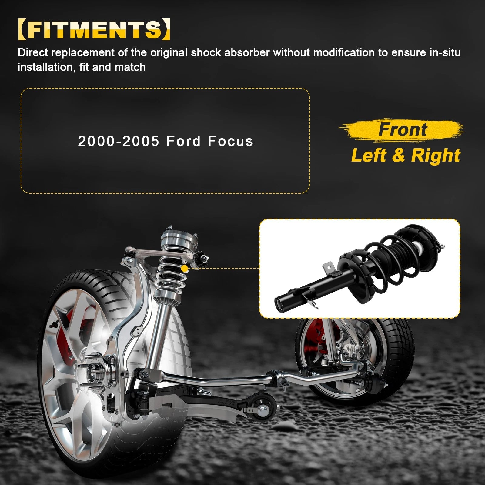 Set of 2 Complete Struts for Ford Focus (2000–2005)