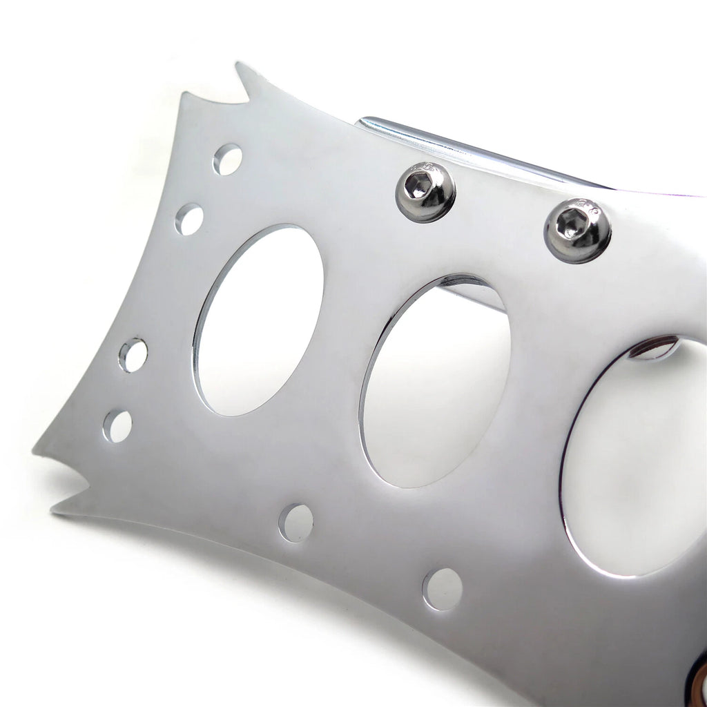 Chrome Horizontal Vertical Zigzag License Plate Bracket for
