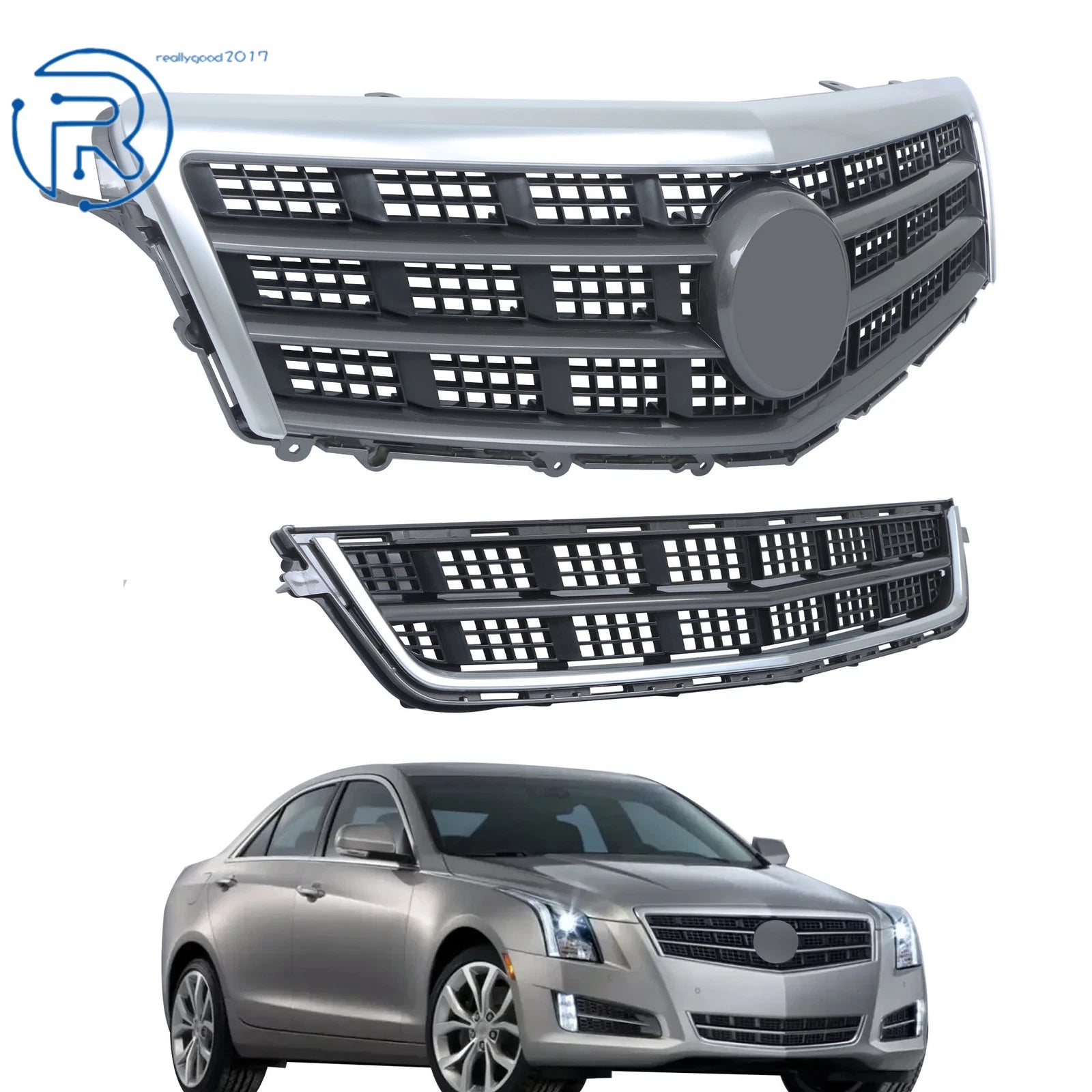 Matte Finish Front Bumper Grilles for Cadillac ATS (2013-2014)
