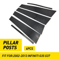 Set of 6 Window Pillar Post Trim Covers for Infiniti G35 G37 EXV (2002–2013)
