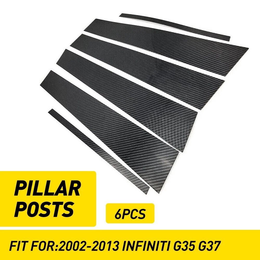 Set of 6 Window Pillar Post Trim Covers for Infiniti G35 G37 EXV (2002–2013)