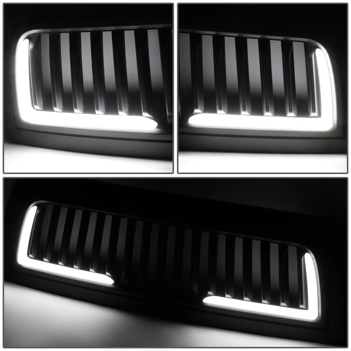 LED Vertical Matte Front Hood Grille Frame for Dodge Ram 2500 3500 (2010–2018)